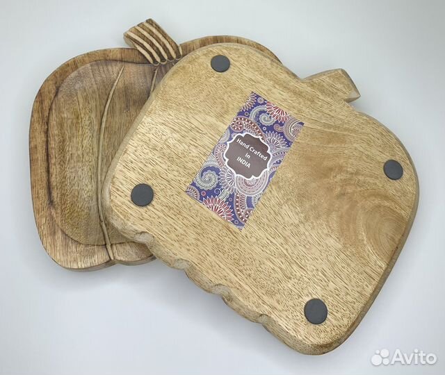 Тарелка тыква из дерева манго в стиле hm home zara