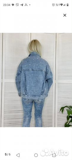 Джинсовая куртка женская 54 56 58 размер