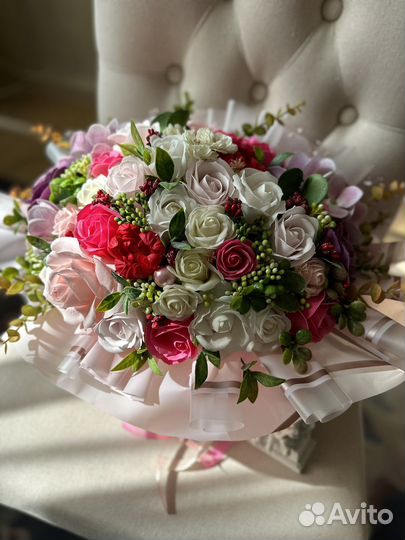 Букет из мыла, букет из мыльных цветов, букет