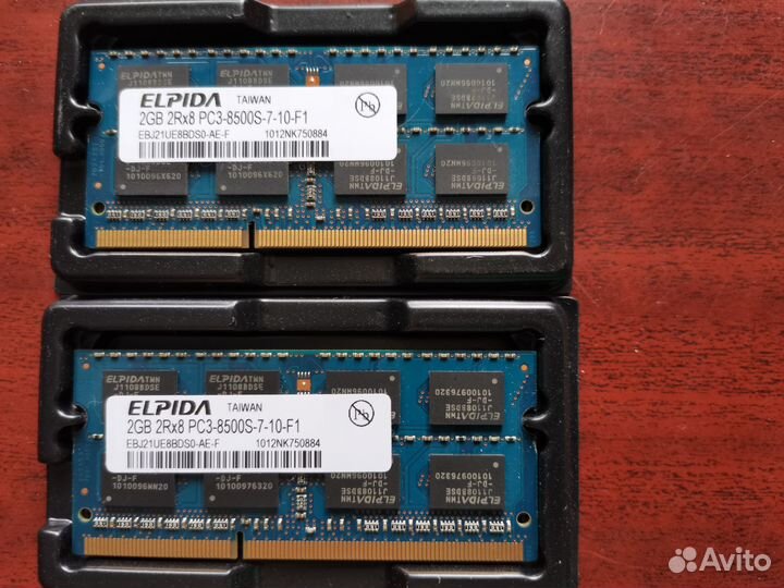 Оперативная память Elpida 2Gb DDR3 PC3-8500S, 2 шт