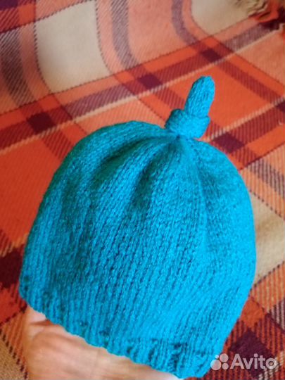 Новый детский вязаный плед. Шапочка в подарок
