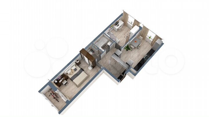 2-к. квартира, 59 м², 13/17 эт.