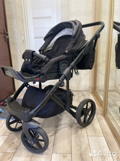 Коляска 2 в 1 adamex emilio EM-238 черная