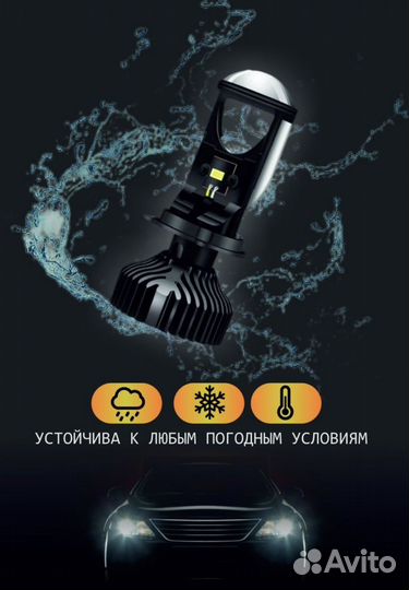 Светодиодные лампы h4 с линзой bi led