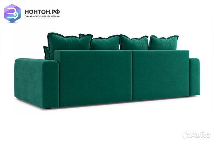Диван угловой тик-так Омега изумрудный