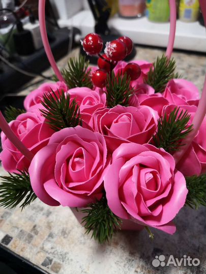 Букет из мыльных роз