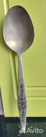 Серебряная столовая ложка.875.Штихель