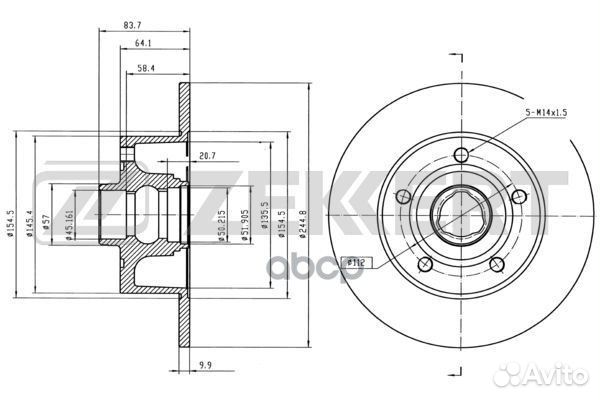 Диск торм. зад. Audi A4 I 94- bs-5194 Zekkert