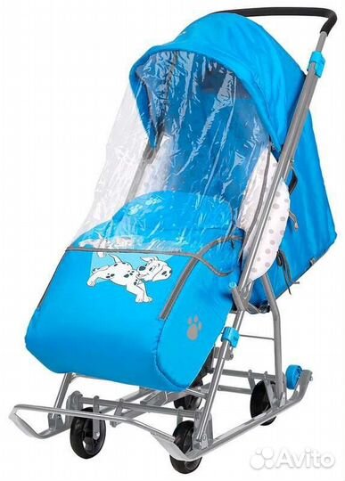 Детские санки коляска с колесами