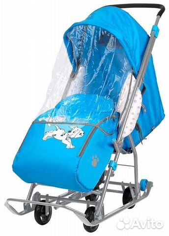 Детские санки коляска с колесами