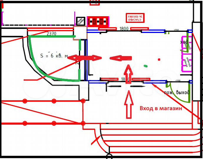 Свободного назначения, 6 м²