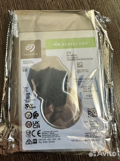 2 тб Жесткий диск Seagate BarraCuda ST2000LM015