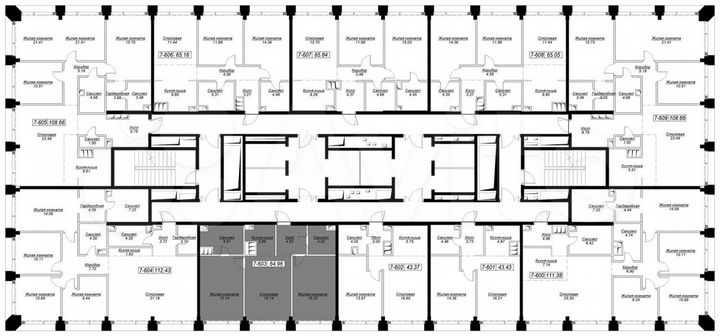 2-к. квартира, 64,8 м², 48/55 эт.