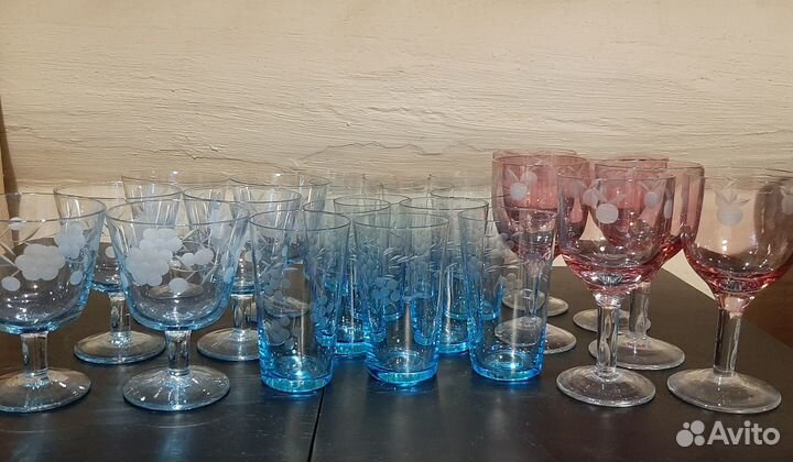 Питейные приспособы СССР цветное стекло