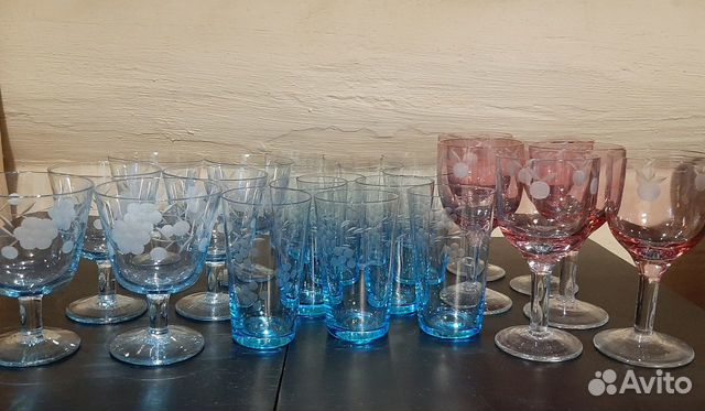 Питейные приспособы СССР цветное стекло