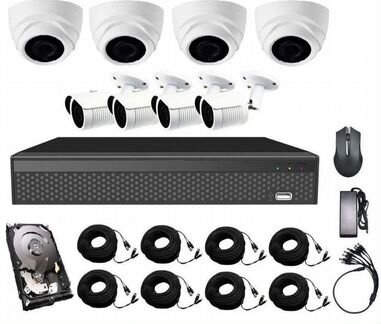 Видеонаблюдение (комплект 8 AHD видеокамер 1Mpix)