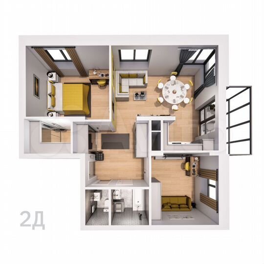 2-к. квартира, 73,2 м², 7/25 эт.