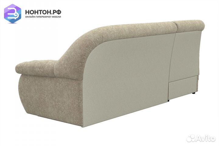 Диван угловой с боковым подъемом дельфин бежевый