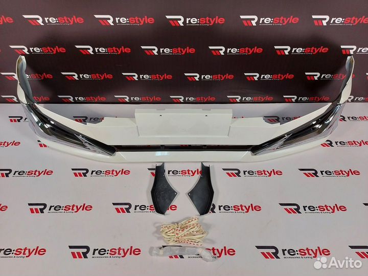 Губа передняя Toyota Land Cruiser Prado 120 Белая