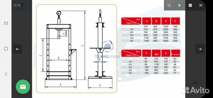 Пресс гидравлический 20тонн