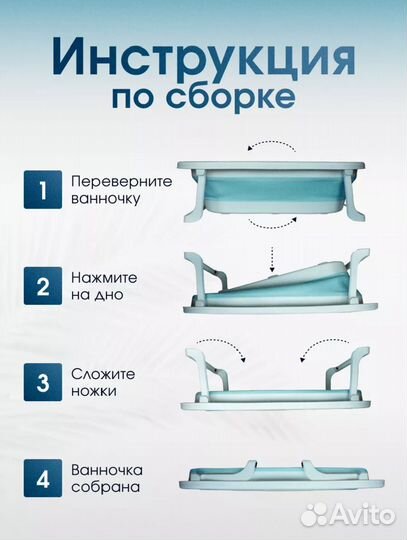 Детская ванна для купания складная