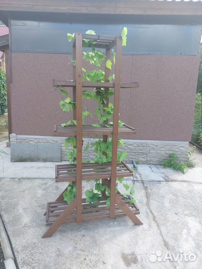 Подставка для цветов напольная деревянная