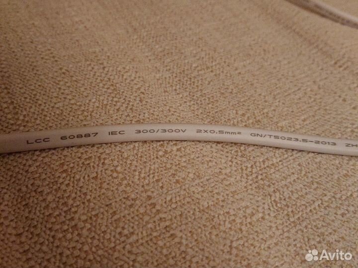 Новый шнур питания iec-c7 2x0,5mm белый метр принт
