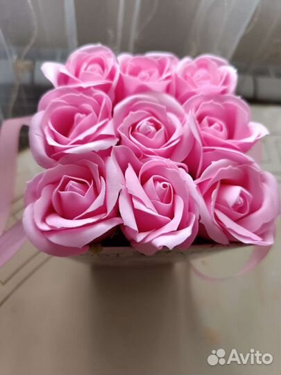 Букет из мыльных роз 9 штук