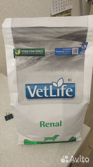 Сухой корм для собак vetlife renal 2 кг