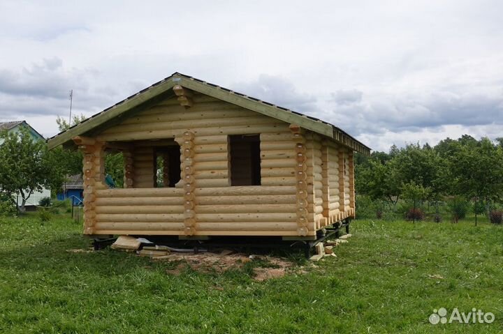 Сруб Бани 6.0х8.0м. с крыльцом и крышей