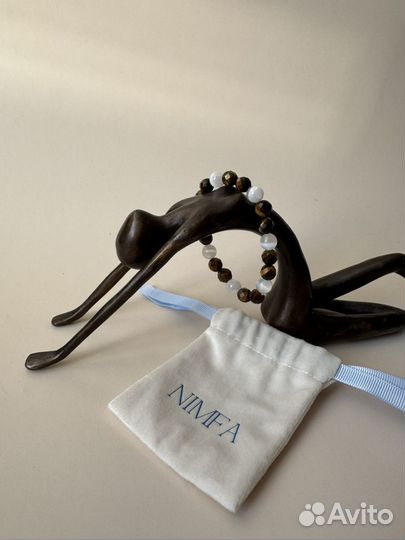 Браслет Тигровый глаз и Селенит