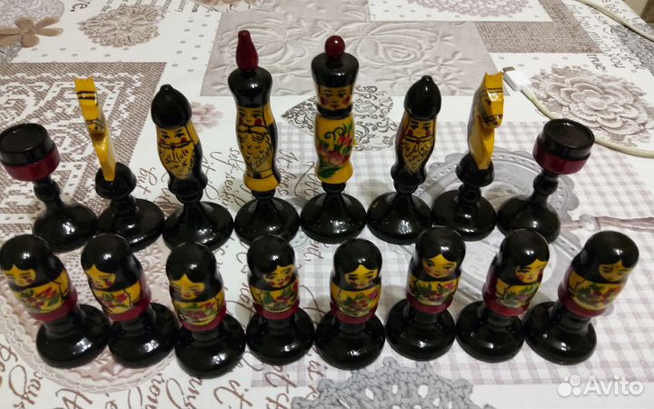 Шахматы ручной работы новые семеновская хохлома
