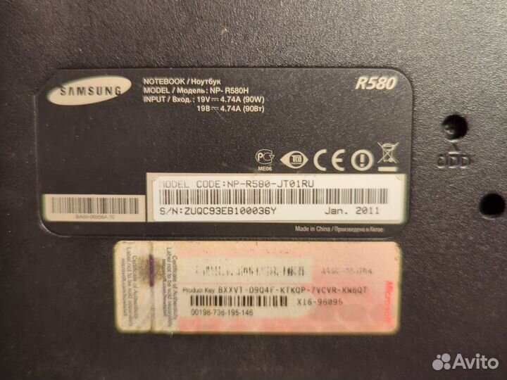 Ноутбук samsung r580