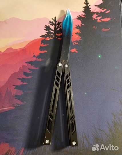 Деревянный нож Бабочка Стандофф 2