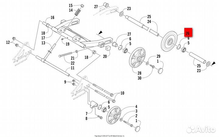 Каток на снегоход AC 570,Z1 3604-049