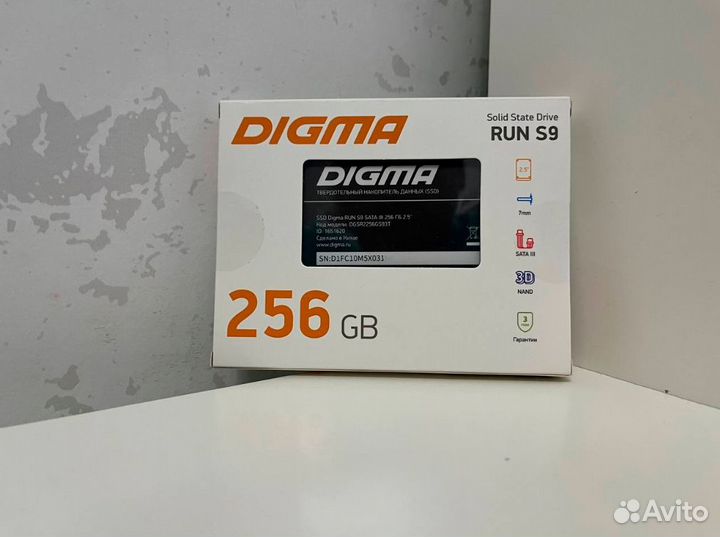 SSD диск 256GB digma RUN S9