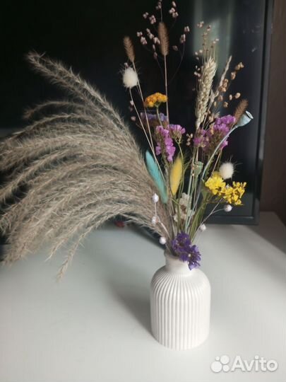 Букет в вазе, интерьер декор, сухоцветы