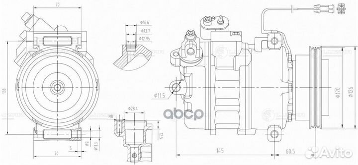 Компрессор кондиционера audi A4/A6/passat 1.6-2.0