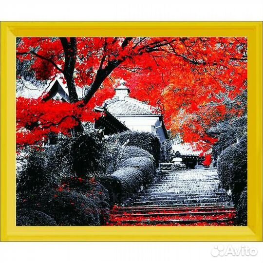 Алмазная мозаика 21x25 Дерево с красными листьями