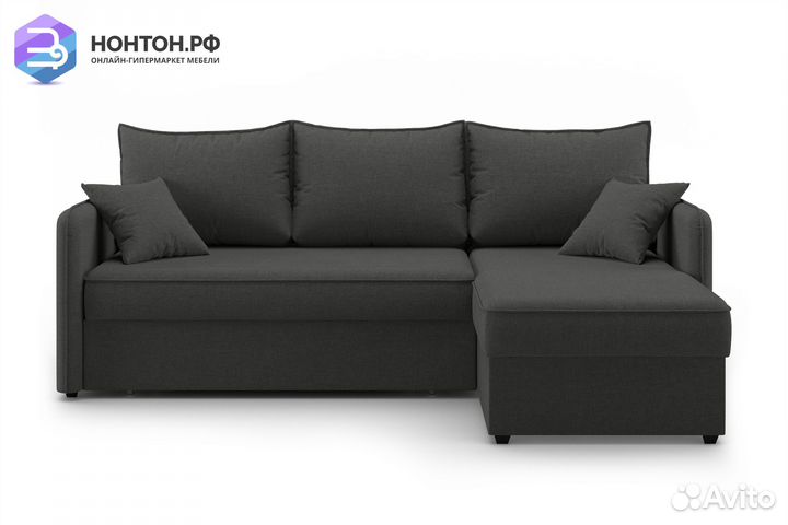 Угловой диван дельфин Нельсон серый