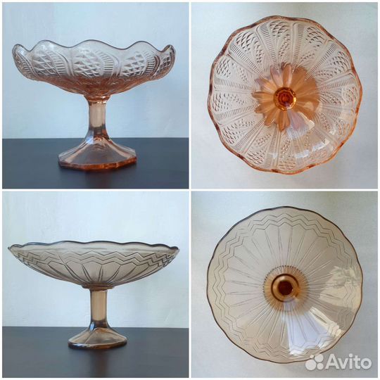 Ваза для фруктов. Цветное / Бесцветное стекло