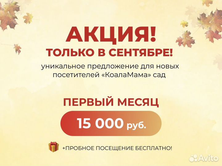 Детский сад+ясли(Невский район;+разовые посещения)