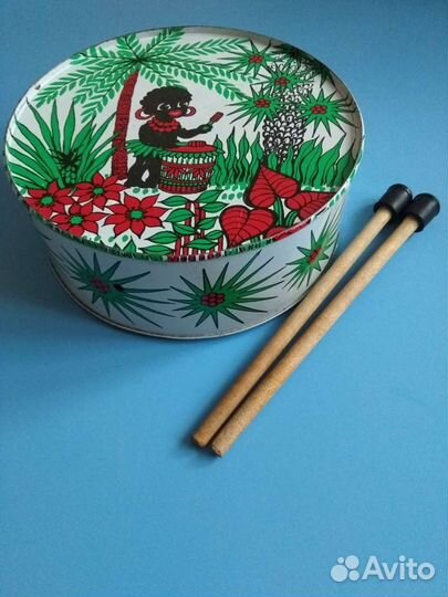 Барабан Детский СССР с палочками Коллекционерам