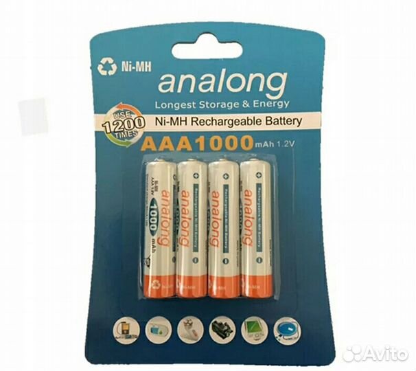 Аккумуляторы ааа 1000 мАч NiMh