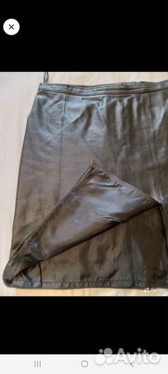 Кожаная юбка натуральная50-52