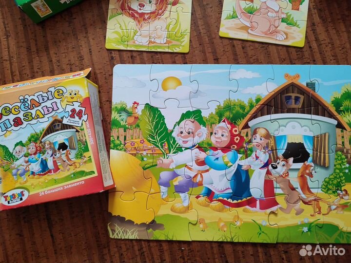 Пазлы для малышей, 9, 16, 24 элемента