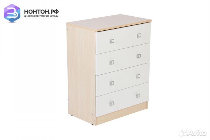 Комод c 4 ящиками Polini kids Simple дуб пастельны