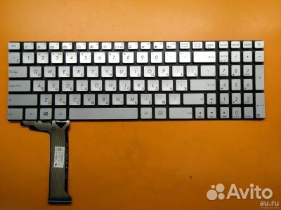 Клавиатура для Asus N551 серебро подсветка