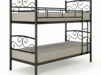 Кровать двухъярусная мягкая с рундуком для вагон домов и бытовок