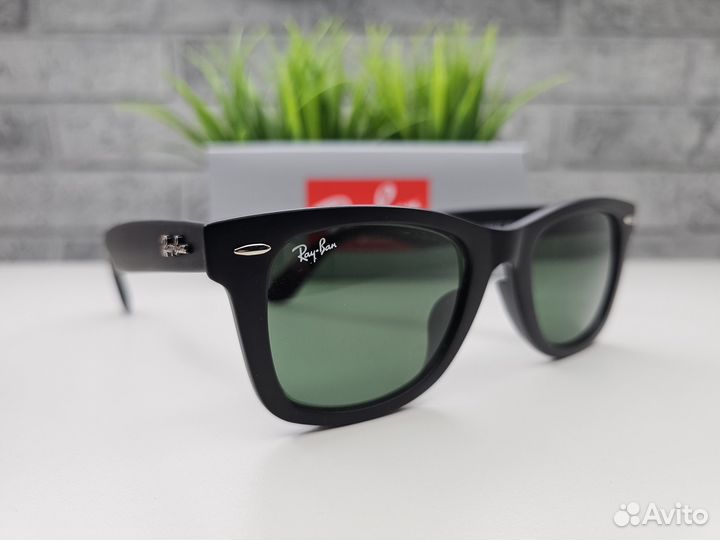 Очки Ray Ban Wayfarer 2140 Зеленое Стекло
